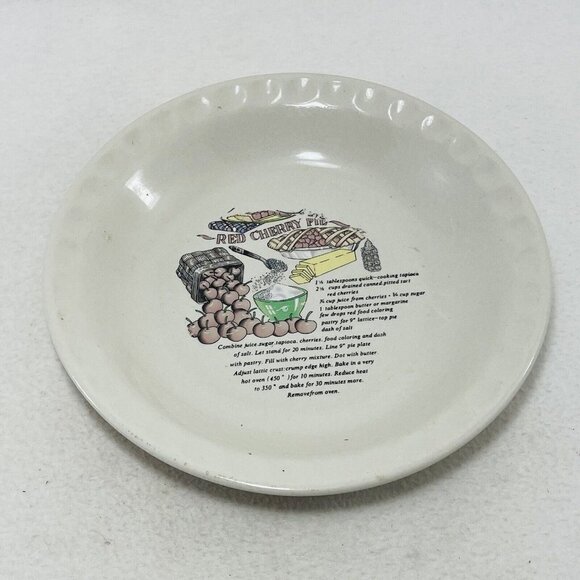 Cherry Pie Dish Recipe Plate 10” Serving Baking Tray Baker Dessert Cooking Chef - Picture 1 of 9